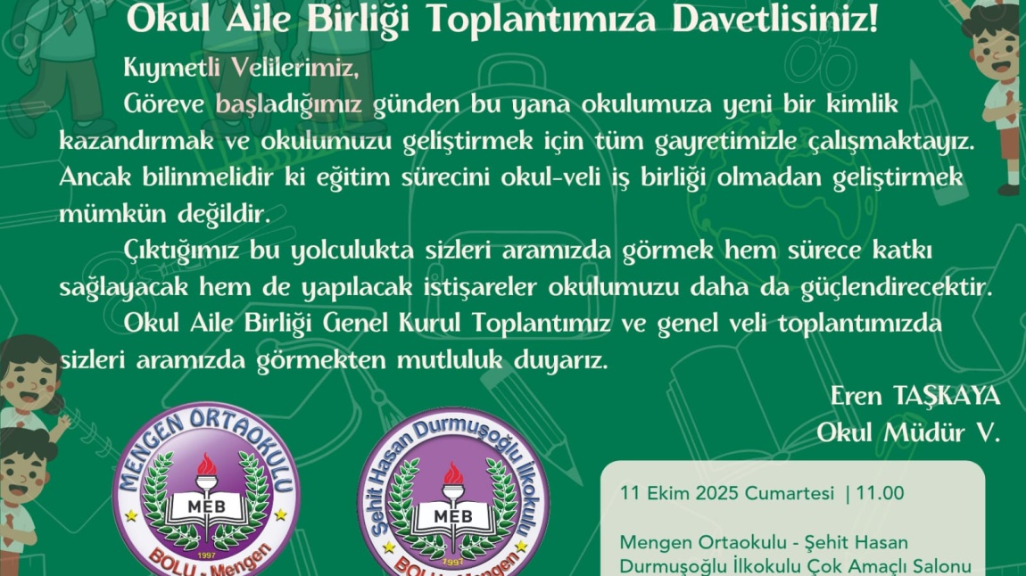 Okul Aile Birliği Toplantısı Yapıldı